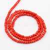Opaque Solid Color Crystal Glass Faceted Rondelle Beads Strands X-GLAA-F025-A08-3