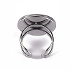 201 Stainless Steel Cuff Pad Ring Settings X-STAS-S080-040F-P-4