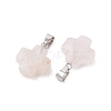 Natural Rose Quartz Pendants G-K359-02P-07-2