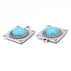 Synthetic Turquoise Pendants PALLOY-N157-027-4