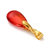Gradient Color Baking Paint Transparent Glass Pendants PALLOY-JF04418-02-4