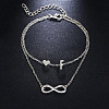 Alloy Infinity Heart Initial Charm Double Layer Anklets for Women FS-WG74AE6-06-1