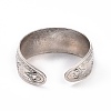 Bohemia Tibetan Style Alloy Thick Open Cuff Bangle for Women LS-BJEW-E002-01AS-01-3