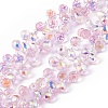 Transparent Electroplate Glass Beads Strands LS-EGLA-F152A-AB03-1