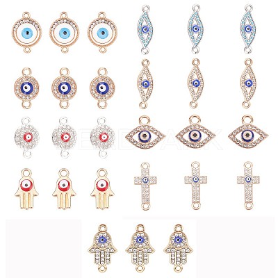 Alloy Rhinestone Links connectors ALRI-PH0001-13-1