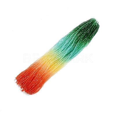 Gradient Color Baking Paint Glass Bead Strands DGLA-A039-T4mm-A013-1