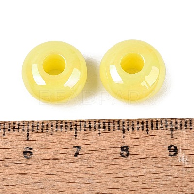 Opaque Acrylic European Beads OACR-E033-19G-1