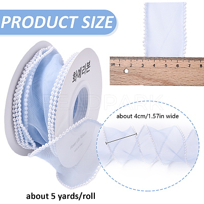 1Roll 5 Yards ABS Pearl Edged Mesh Ribbon for Bowknot Making OCOR-YW0001-13A-1
