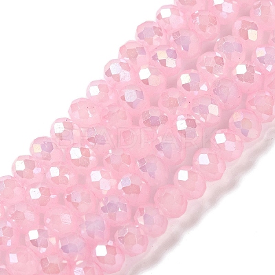 Baking Electroplate Glass Beads Strands DGLA-A039-J10mm-B15-1