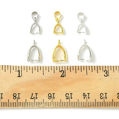 36Pcs 6 Style Grade AA Brass Ice Pick Pinch Bails for Pendant Making KK-FS0001-26-1
