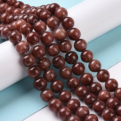 Natural Mashan Jade Round Beads Strands G-D263-8mm-XS05-1