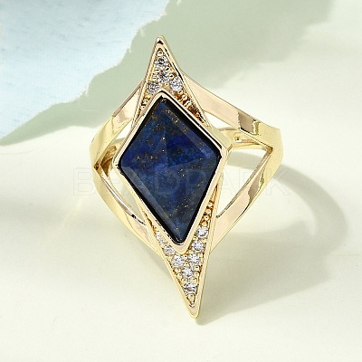 Brass Micro Pave Cubic Zirconia Cuff Rings for Women GG-CBA7610-11G-02-1