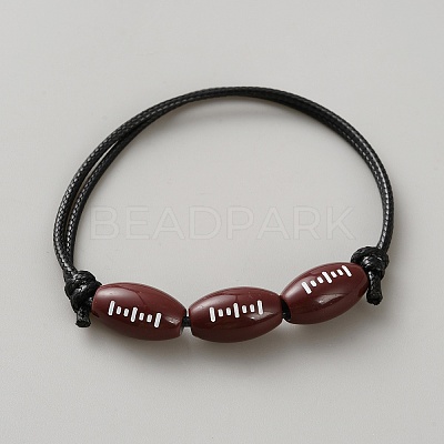 Sport Theme Acrylic Beaded Bracelets for Men Women BJEW-WH0022-55D-1