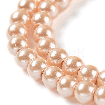 Baking Paint Pearlized Glass Pearl Round Bead Strands X-HY-Q003-6mm-18-1