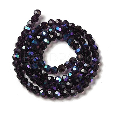Electroplate Transparent Glass Beads Strands EGLA-A035-T6mm-L15-1