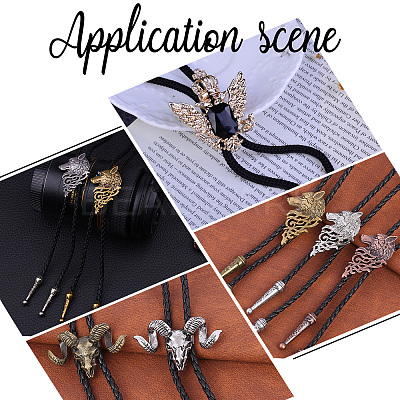 6Pcs 2 Style Iron Bolo Tie Slide Clasp IFIN-GF0001-25P-1