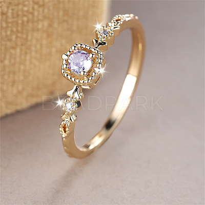 Brass Micro Pave Cubic Zirconia Finger Rings WG08FB0-01-1