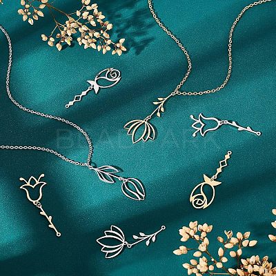 8Pcs 8 Style 201 Stainless Steel Pendants STAS-UN0033-37-1