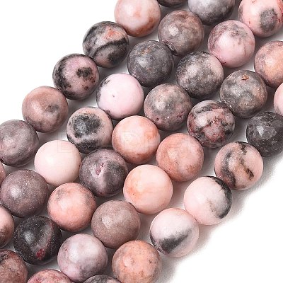 Natural Pink Zebra Jasper Beads Strands G-P231-01-8mm-1
