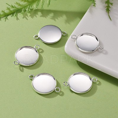 201 Stainless Steel Cabochon Connector Settings X-STAS-F191-15S-F-1