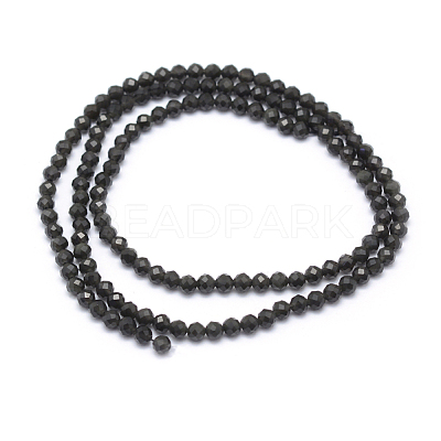 Natural Obsidian Beads Strand X-G-E411-33-3mm-1