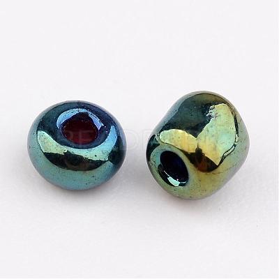 8/0 Electroplated Iris Round Glass Seed Beads X-SEED-A009-3mm-604-1
