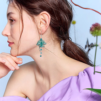 Brass Dangle Earring EJEW-TAC00020-1