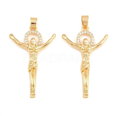 Easter Brass Micro Pave Clear Cubic Zirconia Pendants ZIRC-F148-14J-G-1