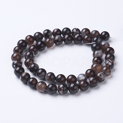 Natural Agate Beads Strands G-G754-05-8mm-1