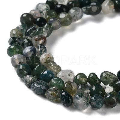 Natural Moss Agate Beads Strands G-D081-A02-1