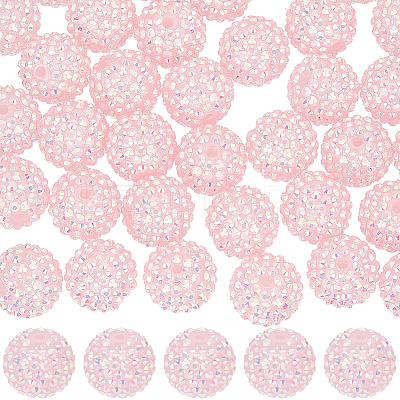 40Pcs Resin Rhinestone Beads RESI-SC0003-14A-1