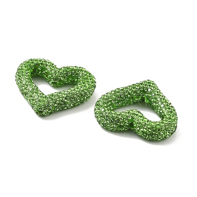 Heart Shape Polymer Clay Rhinestone Beads CLAY-NH0001-09A-08-1