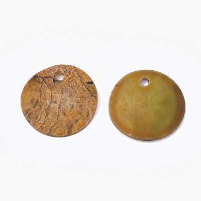 Spray Paint Natural Akoya Shell Pendants X-SHEL-S274-75C-M-1