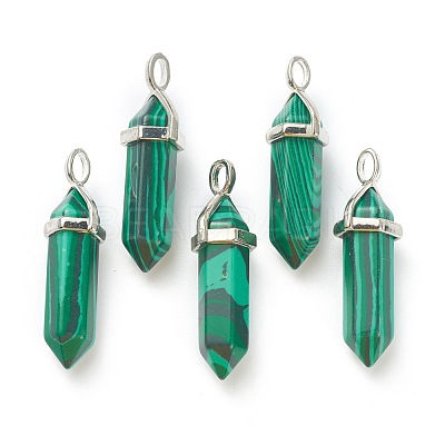Synthetic Malachite Pointed Pendants G-M378-01P-A13-1