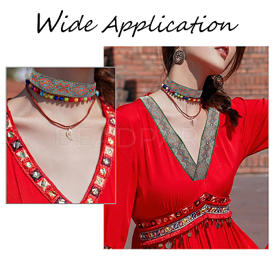 Ethnic 5M Style Embroidery Polycotton Ribbons OCOR-FG0001-42A-1