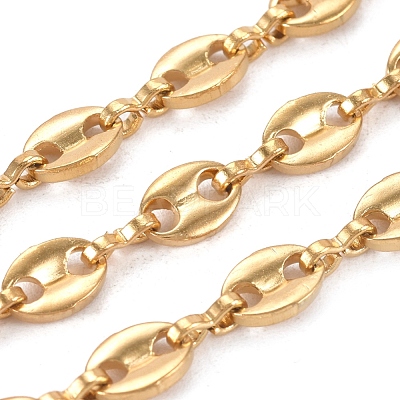 3.28 Feet PVD Vacuum Plating 304 Stainless Steel Coffee Bean Chains X-CHS-G011-14G-1