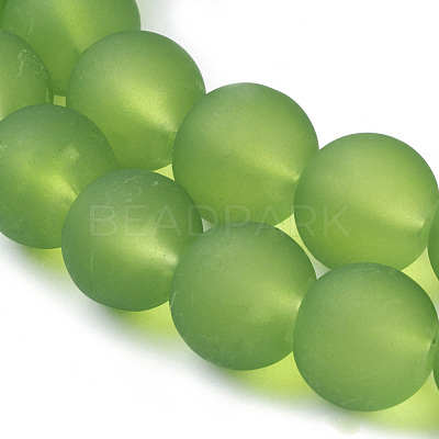 Baking Paint Transparent Glass Bead Strands X-GLAA-S031-10mm-34-1