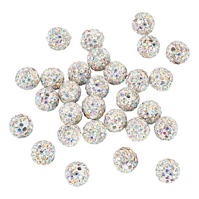 30Pcs Pave Disco Ball Beads RB-TA0001-26C-1