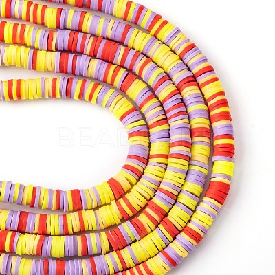 Handmade Polymer Clay Beads Strands CLAY-R089-6mm-T02B-40-1
