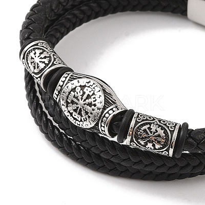 Braided Microfiber Leather Multi-strand Bracelets BJEW-B096-02A-1