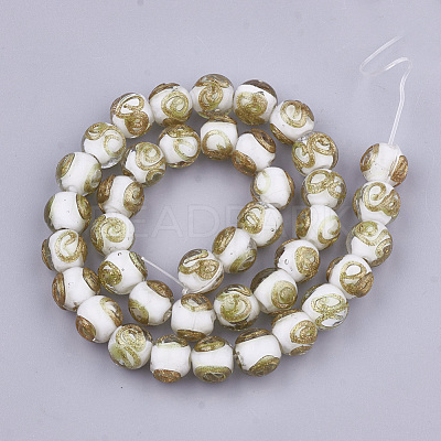 Handmade Gold Sand Lampwork Beads LAMP-T006-06K-1