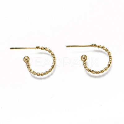 304 Stainless Steel Stud Earring Findings STAS-L252-001G-1