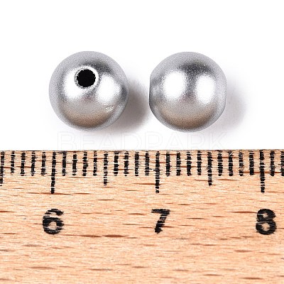 Matte Style Spray Painted Acrylic Beads ACRP-S669-8mm-01-1-1