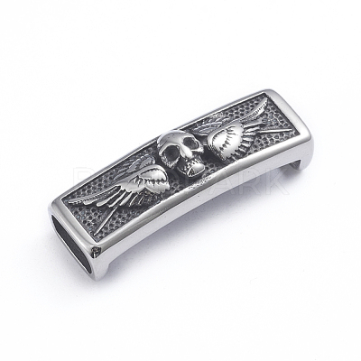 Retro 304 Stainless Steel Slide Charms/Slider Beads STAS-L243-006AS-1