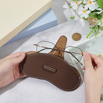 1Pc Cowhide Eyeglass Cases ABAG-CN0001-58A-1