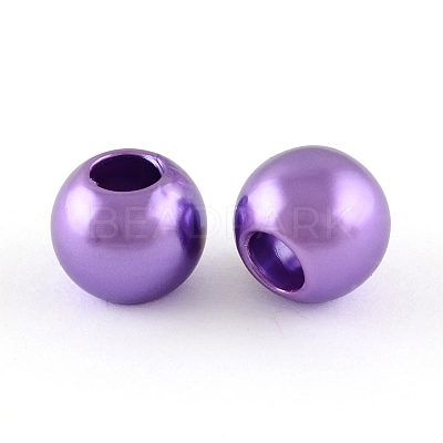 ABS Plastic Imitation Pearl European Beads X-MACR-R530-12mm-A64-1