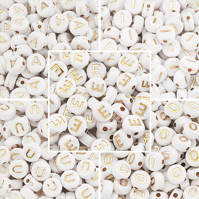 500Pcs 5 Style Plating Acrylic Beads PACR-BY0001-01-1