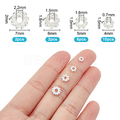 20Pcs 4 Styles 925 Sterling Silver Spacer Beads STER-GO0001-19-1
