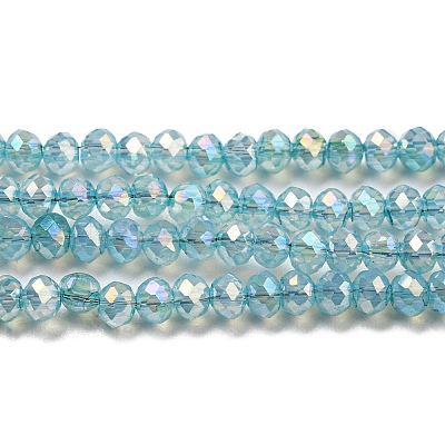 Transparent Baking Paint Glass Beads Strands DGLA-F002-02B-02-1