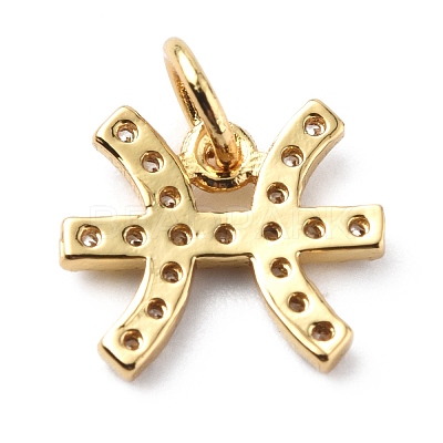 Brass Micro Pave Cubic Zirconia Charms ZIRC-F131-16G-12-1